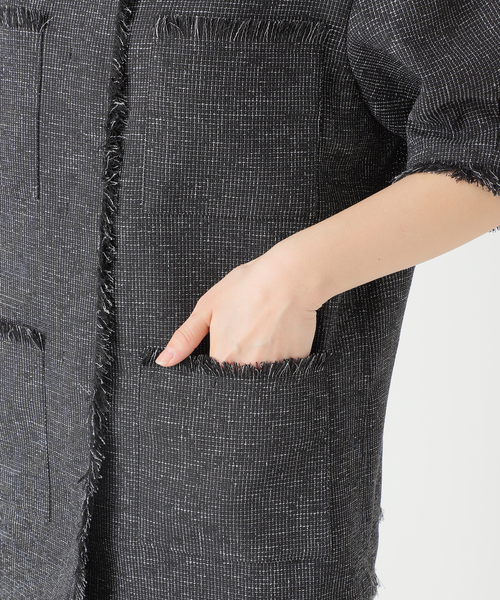SP》TWEEDショートスリーブジャケット（ノーカラージャケット