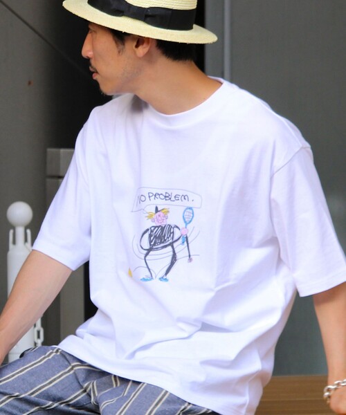 GLOSTER(グロスター)の「イラストレーター【ogwillust/オガワナツミ】 コラボ プリントTシャツ(Tシャツ/カットソー・メンズ・ホワイト系その他2/ホワイト系その他/ホワイト系その他5/ホワイト系その他4/ホワイト系その他3・S/L/M)」の5枚目の写真
