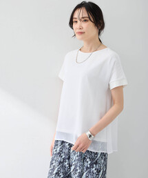 【接触冷感・UVカット】シアーレイヤードロゴTシャツ