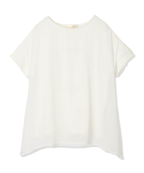 A/C DESIGN BY ALPHA CUBIC(エーシーデザインバイアルファキュービック)の「【接触冷感・UVカット】シアーレイヤードロゴTシャツ(Tシャツ/カットソー・レディース・チャコールグレー/オフホワイト/ブラック・M/L/LL/3L)」の20枚目の写真