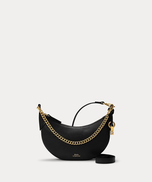 POLO RALPH LAUREN(ポロ ラルフ ローレン)の「Polo ID レザー ミニ チェーン バッグ(ショルダーバッグ・レディース・ブラック系1・ONE)」の1枚目の写真