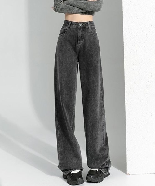 Beststore(ベストストア)の「デニムストレートパンツ ハイウエストジーンス 脚長ボトムス(デニムパンツ・レディース・ライトブルー/グレー/ブルー・S/M/L/XL)」の20枚目の写真