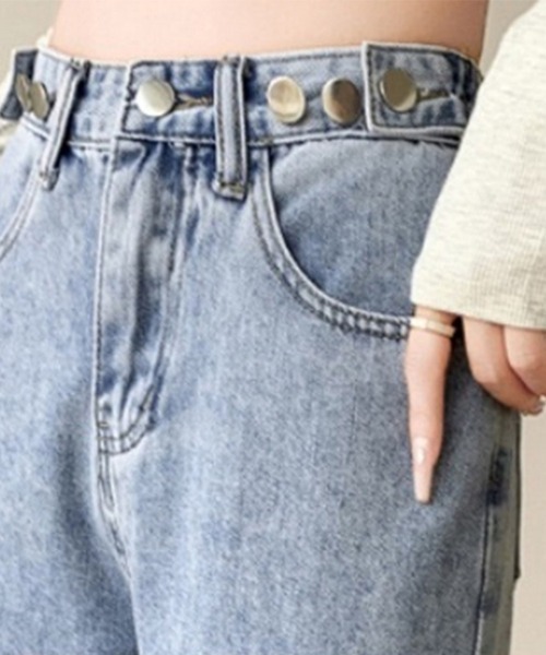 Beststore(ベストストア)の「デニムストレートパンツ ハイウエストジーンス 脚長ボトムス(デニムパンツ・レディース・ライトブルー/グレー/ブルー・S/M/L/XL)」の10枚目の写真