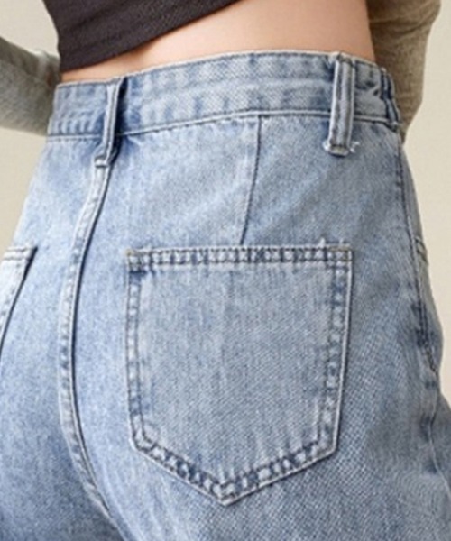Beststore(ベストストア)の「デニムストレートパンツ ハイウエストジーンス 脚長ボトムス(デニムパンツ・レディース・ライトブルー/グレー/ブルー・S/M/L/XL)」の11枚目の写真