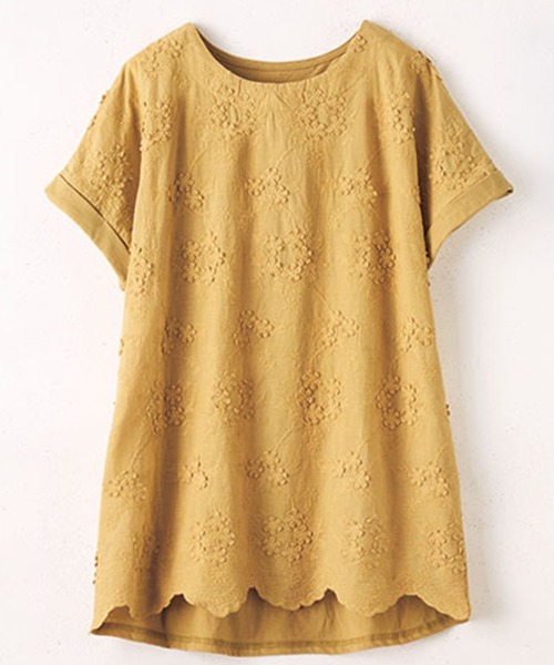 BELLUNA PLUS(ベルーナ)の「新色追加!モチーフレース使いデザインプルオーバー(Tシャツ/カットソー・レディース・ブラック/コーラル/セージグリーン/オフホワイト/ラベンダー/イエロー・MEDIUM/LARGE/X-LARGE)」の20枚目の写真