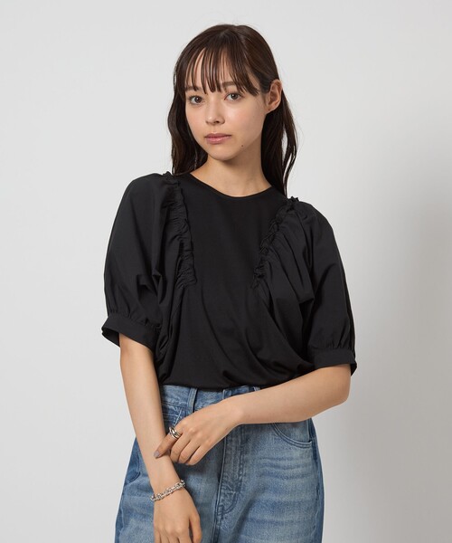 EMMEL REFINES(エメルリファインズ)の「<EMMEL REFINES>EM イソザイ ドッキング ギャザー プルオーバー(Tシャツ/カットソー・レディース・ホワイト/ブラック・FREE)」の20枚目の写真