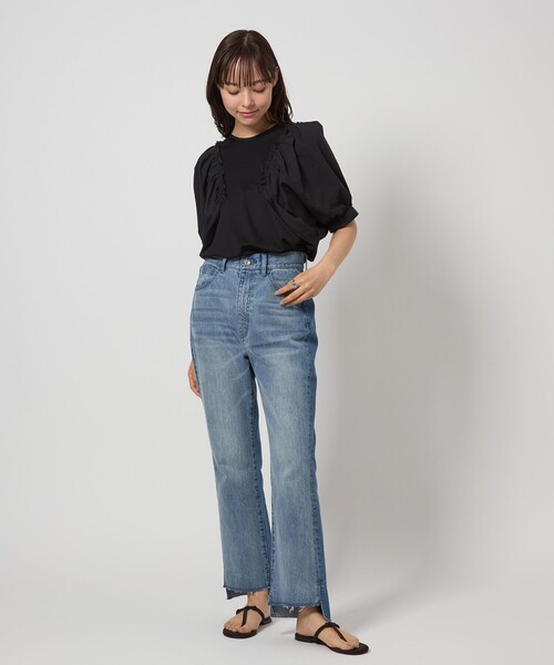 EMMEL REFINES(エメルリファインズ)の「<EMMEL REFINES>EM イソザイ ドッキング ギャザー プルオーバー(Tシャツ/カットソー・レディース・ホワイト/ブラック・FREE)」の6枚目の写真