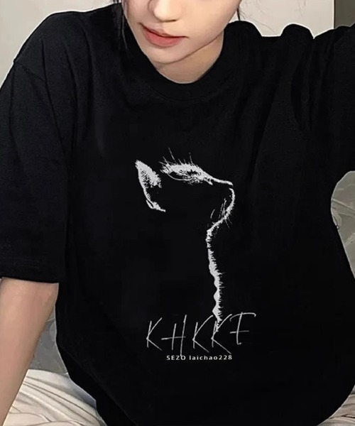 Miniministore(ミニミニストア)の「ビッグtシャツ レディース 半袖トップス(Tシャツ/カットソー・レディース・アイボリー/ブラック/ワインレッド・L/M)」の7枚目の写真