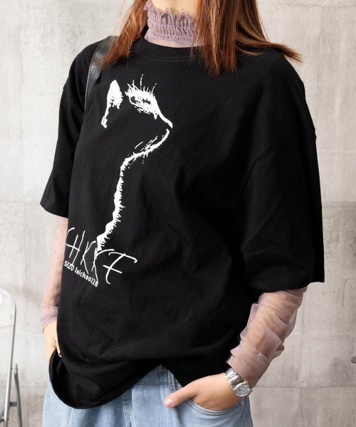 Miniministore(ミニミニストア)の「ビッグtシャツ レディース 半袖トップス(Tシャツ/カットソー・レディース・アイボリー/ブラック/ワインレッド・L/M)」の17枚目の写真