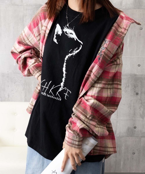Miniministore(ミニミニストア)の「ビッグtシャツ レディース 半袖トップス(Tシャツ/カットソー・レディース・アイボリー/ブラック/ワインレッド・L/M)」の14枚目の写真
