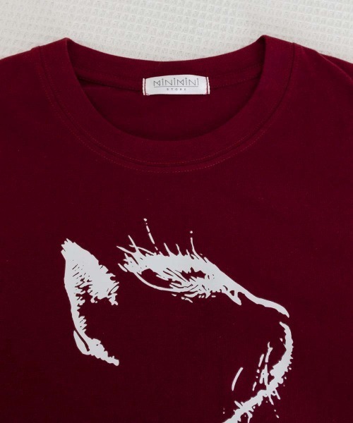 Miniministore(ミニミニストア)の「ビッグtシャツ レディース 半袖トップス(Tシャツ/カットソー・レディース・アイボリー/ブラック/ワインレッド・L/M)」の12枚目の写真