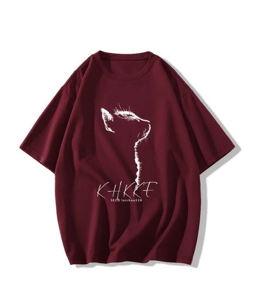 Miniministore(ミニミニストア)の「ビッグtシャツ レディース 半袖トップス(Tシャツ/カットソー・レディース・アイボリー/ブラック/ワインレッド・L/M)」の11枚目の写真