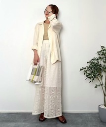 【VENCE by yuki 】刺繍レースワイドパンツ