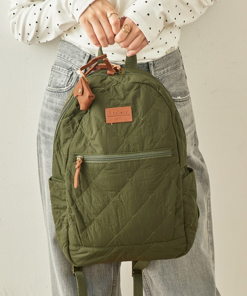 toleur（トーラ）の「【toleur】ナイロンキルティングリュック 11989（バックパック/リュック・レディース・ブラック/ベージュ/カーキ・FREE）」の3枚目の写真