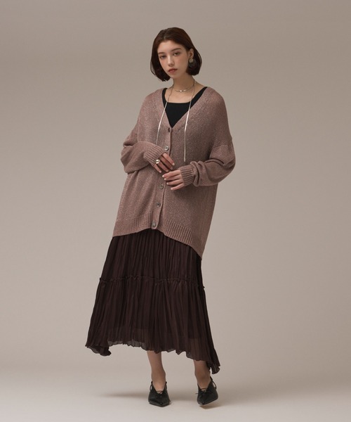 GRACE CONTINENTAL(グレースコンチネンタル)の「ワッシャープリーツスカート(スカート・レディース・ダークブラウン/ベージュ・36)」の3枚目の写真