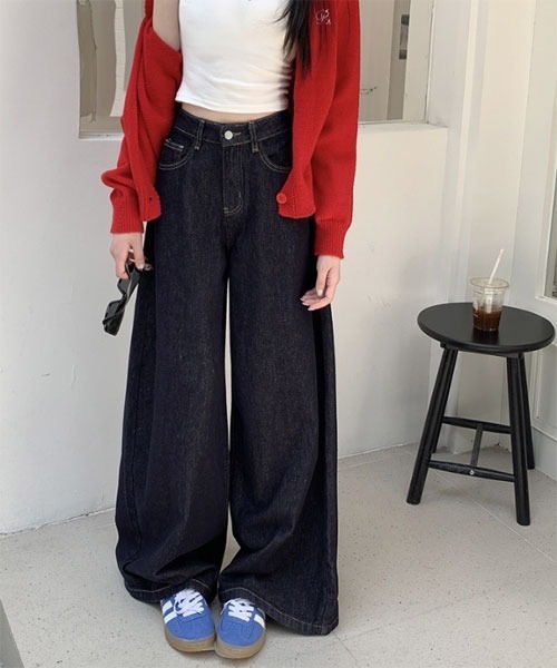 urge：（アージコロン ）の「【URGE：】バギー デニム パンツ（デニムパンツ・レディース・ネイビー・SMALL/MEDIUM/LARGE/X-LARGE）」の2枚目の写真