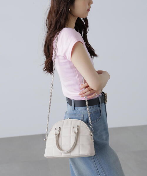 FREE'S MART（フリーズマート）の「ハーフムーンショルダーバッグ（トートバッグ・レディース・ブラック/ブルー/ホワイト・ﾌﾘ-）」の2枚目の写真