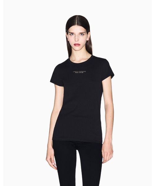 tシャツ 「A|X アルマーニ エクスチェンジ」「ZOZO限定」AXロゴ 半袖クルーネックTシャツ/SLIM レディース A|X アルマーニ エクスチェンジ】＜ZOZO限定＞AXロゴ 半袖クルー