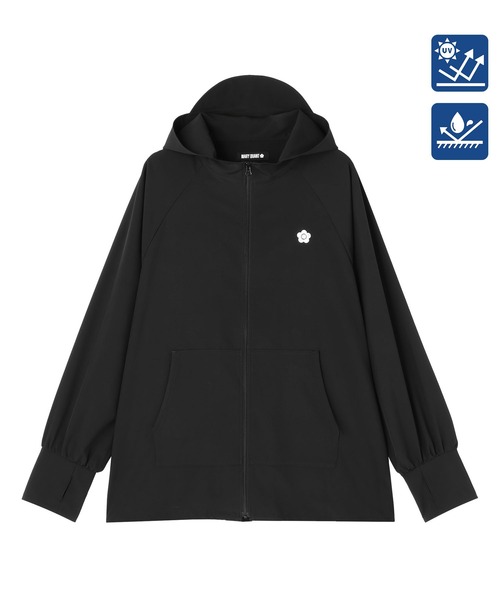 マリークワント　MARY QUANT パーカー　フード付き　長袖　黒　ブラック MARY QUANT パーカー マリークワント mary quant 撥水UVジップ