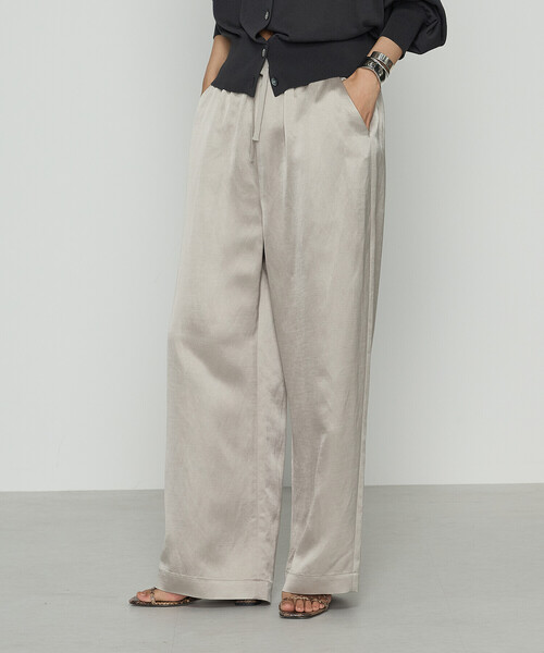COMME CA（コムサ）の「ブライトカルゼ ワイドパンツ（その他パンツ・レディース・ベージュ/カーキブラウン・FREE）」の6枚目の写真