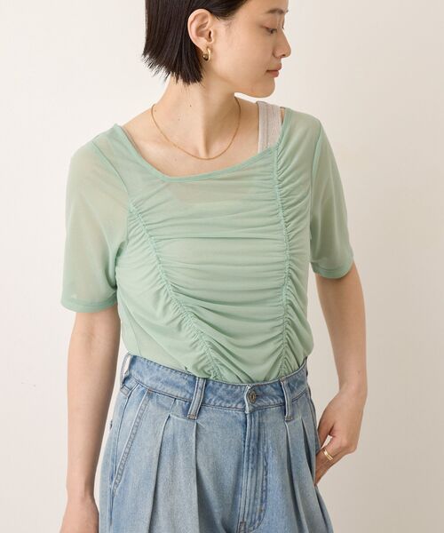 AMERICAN HOLIC(アメリカンホリック)の「【2点SET】アシメシアーT+ラメタンクトップ(アンサンブル・レディース・ミント/ブラック・M/L)」の10枚目の写真