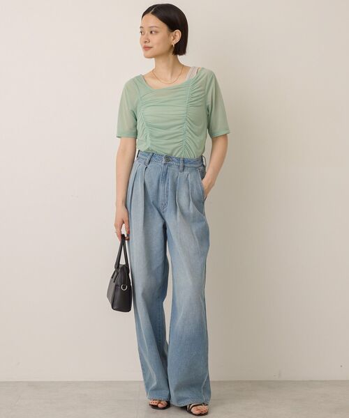 AMERICAN HOLIC(アメリカンホリック)の「【2点SET】アシメシアーT+ラメタンクトップ(アンサンブル・レディース・ミント/ブラック・M/L)」の14枚目の写真