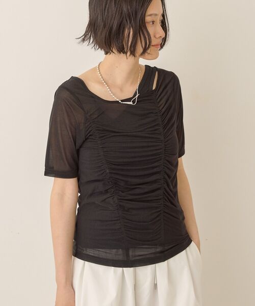 AMERICAN HOLIC(アメリカンホリック)の「【2点SET】アシメシアーT+ラメタンクトップ(アンサンブル・レディース・ミント/ブラック・M/L)」の9枚目の写真