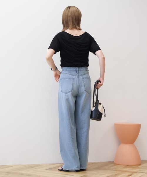 AMERICAN HOLIC(アメリカンホリック)の「【2点SET】アシメシアーT+ラメタンクトップ(アンサンブル・レディース・ミント/ブラック・M/L)」の5枚目の写真