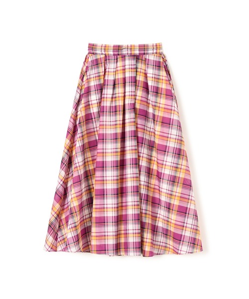 STRATA(エストラータ)の「シアーチェックタックスカート 【低身長・小柄女性】(スカート・レディース・ピンク・S/XS)」の2枚目の写真