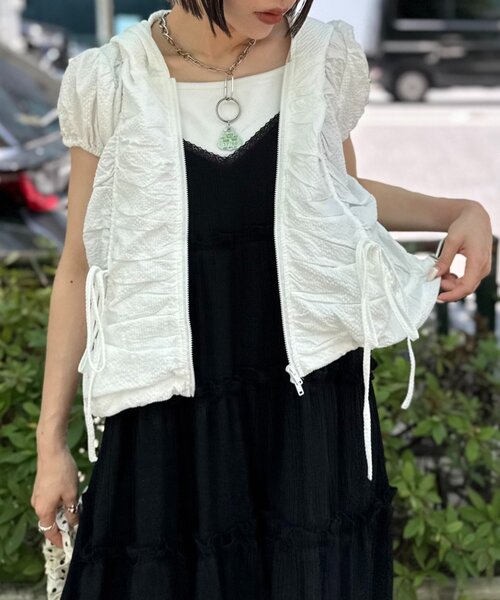 w closet（ダブルクローゼット）の「フーディーZIPブルゾン（ブルゾン・レディース・ブルー/ネイビー/オフホワイト・FREE）」の11枚目の写真