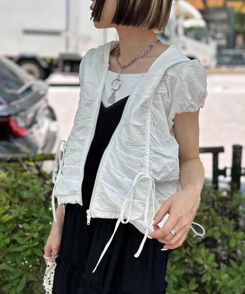 w closet（ダブルクローゼット）の「フーディーZIPブルゾン（ブルゾン・レディース・ブルー/ネイビー/オフホワイト・FREE）」の10枚目の写真