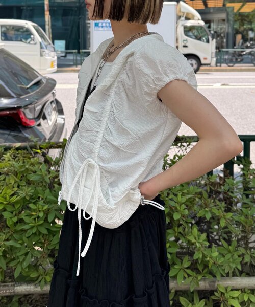 w closet（ダブルクローゼット）の「フーディーZIPブルゾン（ブルゾン・レディース・ブルー/ネイビー/オフホワイト・FREE）」の9枚目の写真