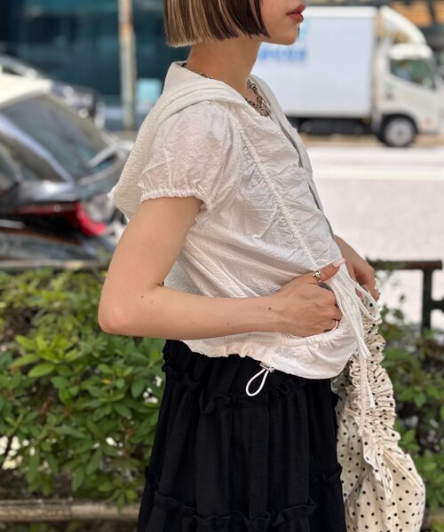 w closet（ダブルクローゼット）の「フーディーZIPブルゾン（ブルゾン・レディース・ブルー/ネイビー/オフホワイト・FREE）」の7枚目の写真