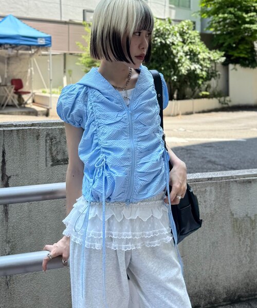 w closet（ダブルクローゼット）の「フーディーZIPブルゾン（ブルゾン・レディース・ブルー/ネイビー/オフホワイト・FREE）」の22枚目の写真