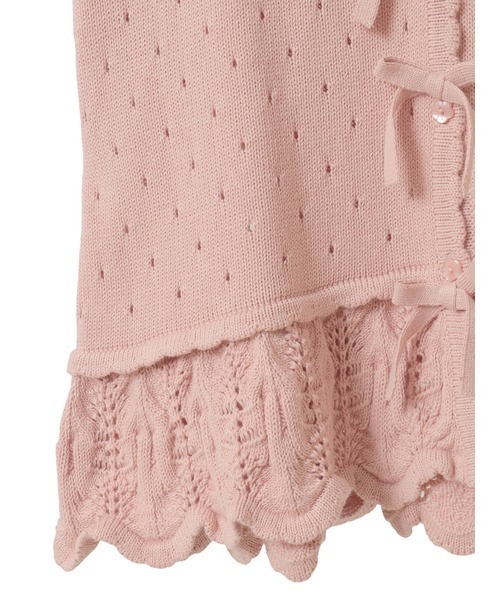 PINK HOUSE(ピンクハウス)の「チェリーカードモチーフ使いニットカーディガン(ベスト・レディース・ブラック/ピンク/キナリ/ライトグリーン/ブルーグレー・フリー)」の8枚目の写真