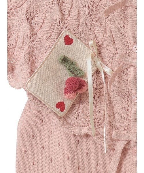 PINK HOUSE(ピンクハウス)の「チェリーカードモチーフ使いニットカーディガン(ベスト・レディース・ブラック/ピンク/キナリ/ライトグリーン/ブルーグレー・フリー)」の10枚目の写真