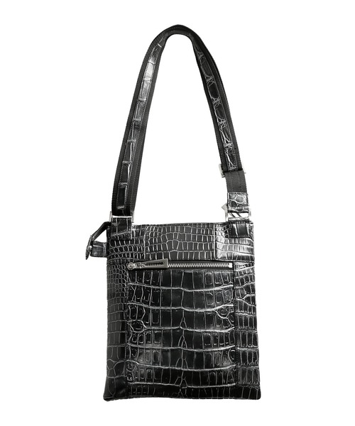 sankyo shokai（サンキョウショウカイ）の「クロコダイル 本革ショルダーバッグ（ショルダーバッグ・レディース・ホワイト×ブラック/ブラック×ホワイト/ブラック×ブルー/ブラック×シルバー/ブラック系/ブルー系/ブラック/オフホワイト・FREE）」の10枚目の写真