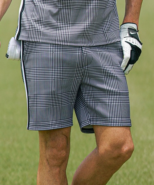 DIVINER GOLF】チェックハーフパンツ メンズ ショーツ 千鳥 チェック柄