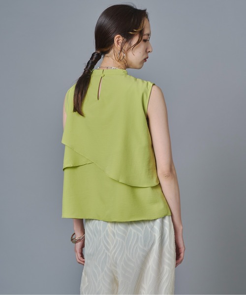 terrace(テラス)の「アシンメトリーティアードフレアノースリーブブラウス(シャツ/ブラウス・レディース・チャコールグレー/オフホワイト/ライム/ブラック・MEDIUM)」の20枚目の写真