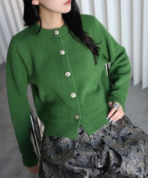 YENNA（イェンナ）の「ダブルフェイス金釦カーディガン / コーディガン（カーディガン/ボレロ・レディース・テラコッタ/アイボリー/グレー/ブラック/ブルー/ブラウン/グリーン/ベージュ・FREE）」の7枚目の写真