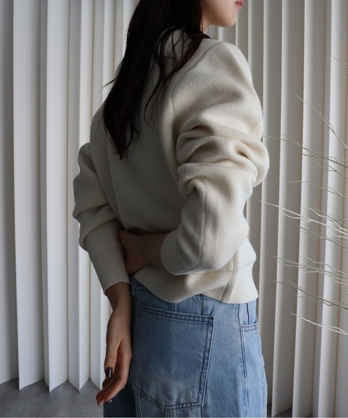 YENNA（イェンナ）の「ダブルフェイス金釦カーディガン / コーディガン（カーディガン/ボレロ・レディース・テラコッタ/アイボリー/グレー/ブラック/ブルー/ブラウン/グリーン/ベージュ・FREE）」の17枚目の写真