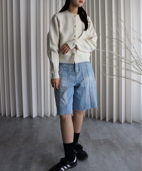 YENNA（イェンナ）の「ダブルフェイス金釦カーディガン / コーディガン（カーディガン/ボレロ・レディース・テラコッタ/アイボリー/グレー/ブラック/ブルー/ブラウン/グリーン/ベージュ・FREE）」の18枚目の写真