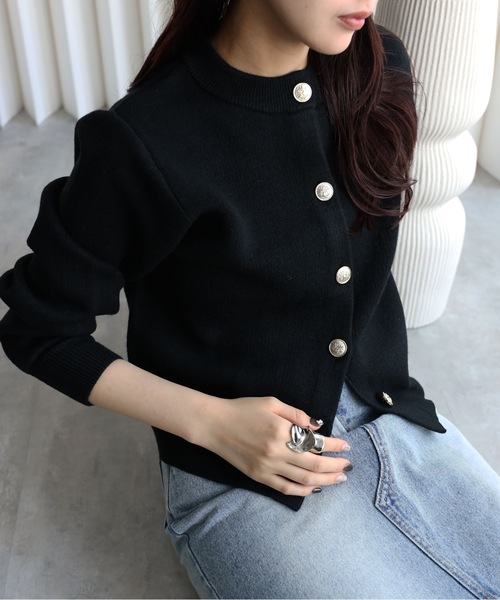 YENNA（イェンナ）の「ダブルフェイス金釦カーディガン / コーディガン（カーディガン/ボレロ・レディース・テラコッタ/アイボリー/グレー/ブラック/ブルー/ブラウン/グリーン/ベージュ・FREE）」の19枚目の写真