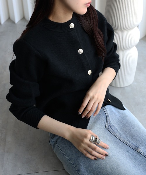 YENNA（イェンナ）の「ダブルフェイス金釦カーディガン / コーディガン（カーディガン/ボレロ・レディース・テラコッタ/アイボリー/グレー/ブラック/ブルー/ブラウン/グリーン/ベージュ・FREE）」の20枚目の写真