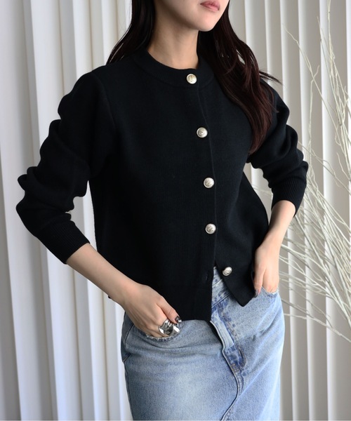 YENNA（イェンナ）の「ダブルフェイス金釦カーディガン / コーディガン（カーディガン/ボレロ・レディース・テラコッタ/アイボリー/グレー/ブラック/ブルー/ブラウン/グリーン/ベージュ・FREE）」の22枚目の写真