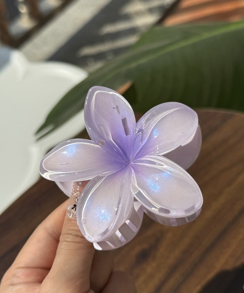 acca  お花  カメリア バレッタ ヘアクリップ 楽天市場】カメリア バレッタ 大きめ 花 キラキラ クリップ