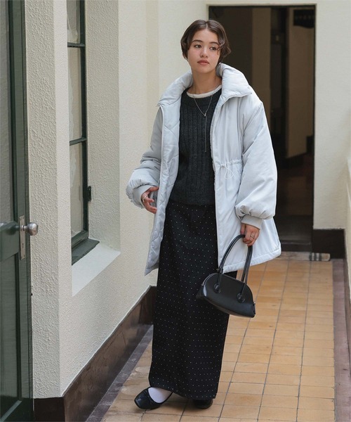 ブラックダウンジャケット ウエストドローストリング付き セール】≪直営店限定≫WEST DRAWSTRING DOWN JACKET/ ウエストドロー