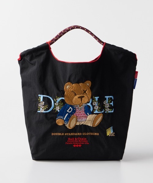 DOUBLE STANDARD CLOTHING（ダブルスタンダードクロージング）の「Ball&Chain / フラワーベア ショッピングバッグ（エコバッグ/サブバッグ・レディース・ブラック・FREE）」の12枚目の写真