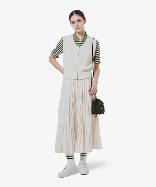 LACOSTE（ラコステ）の「ベロアボーダー半袖ポロシャツ（ポロシャツ・レディース・オリーブ/ネイビー・34/36/38/40）」の13枚目の写真