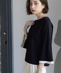 OPAQUE.CLIP | 配色フレアスリーブニット【UVケア/洗濯機洗い可】(ニット/セーター)